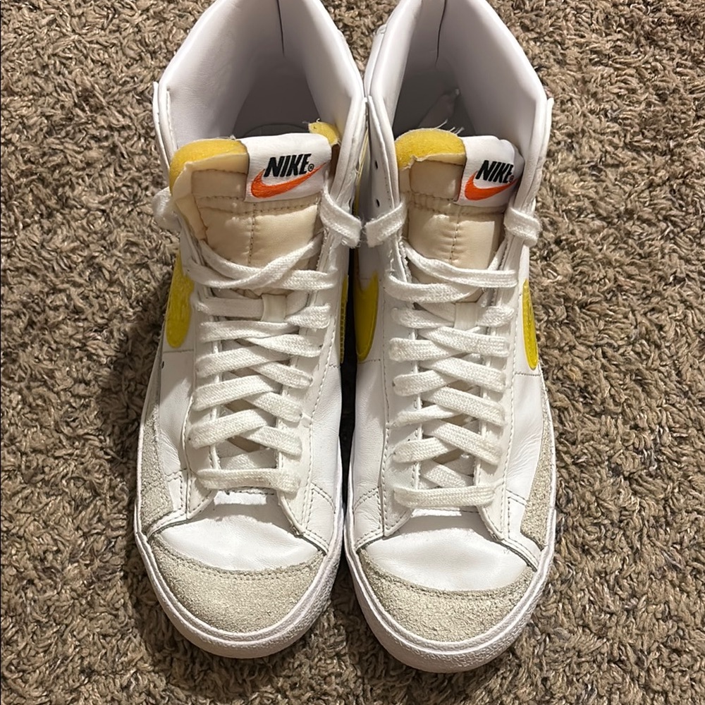 Nike White and Yellow High-Tops